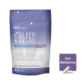 Sleep Relax com triptofano,magnésio,inositol e Melatonina Da Belt Nutrition é um suplemento alimentar em cápsula gelatinosa dura com 60 em cada embalagem.