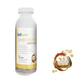 Whey Protein concentrado sabor Banoffee  em 30 gramas em garrafa suplemento alimentar em pó da Belt Nutrition.