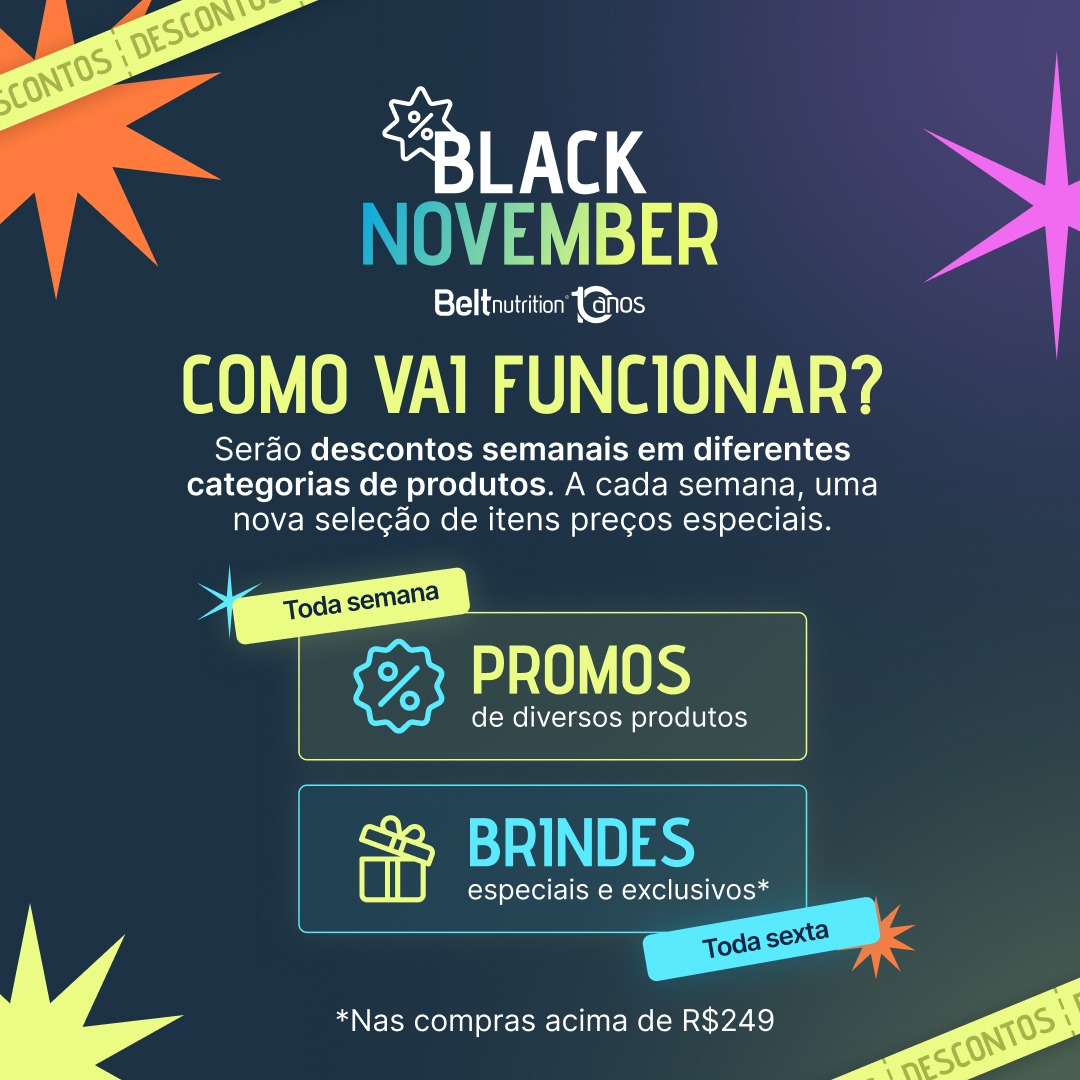 Como funciona a Black Friday 2024 da Belt Nutrition