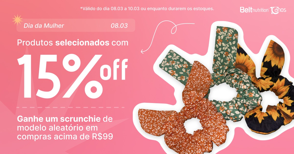 Dia da Mulher Belt Nutrition - Ofertas especiais