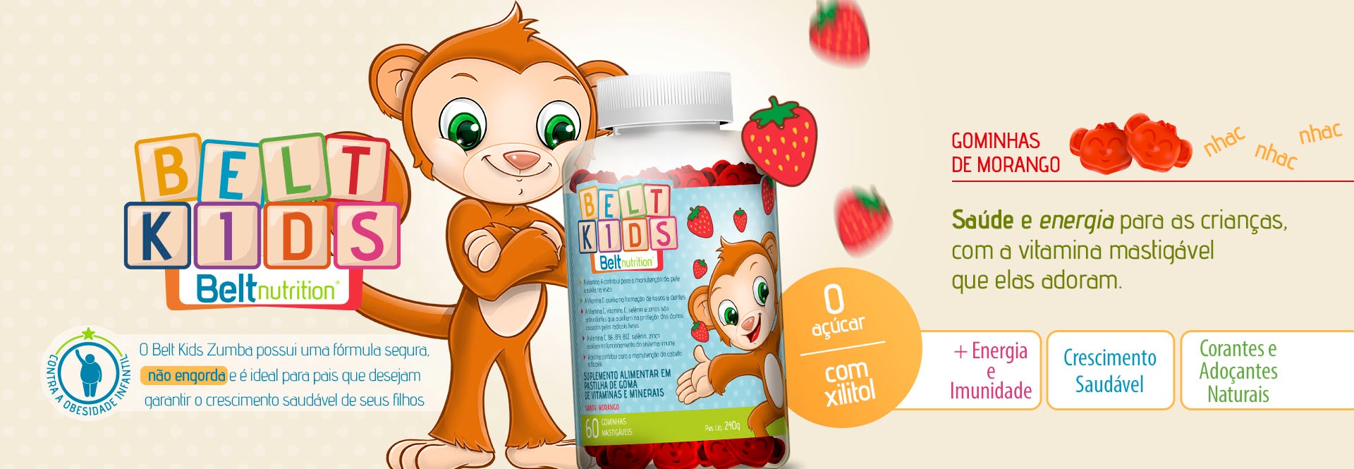 Multivitamínico e Multimineral Infantil - Belt Kids Sabor Morango