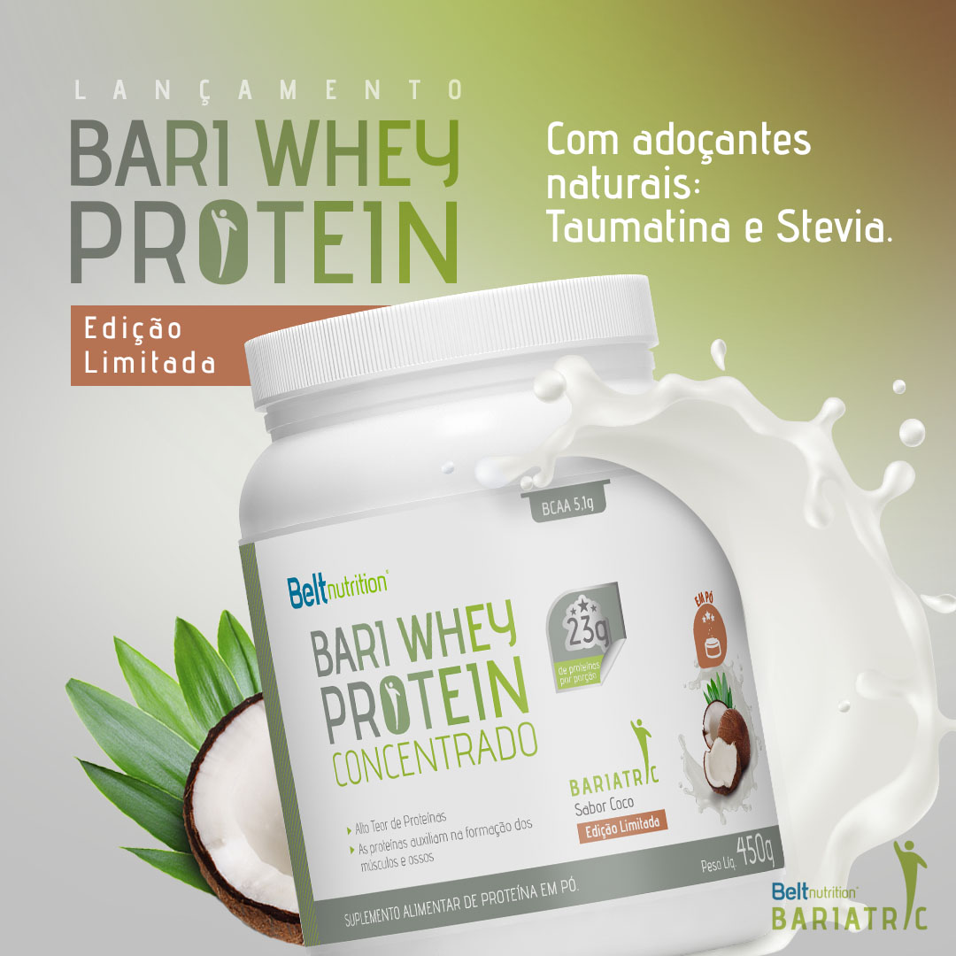 Whey Protein Concentrado para Bariátricos Sabor Coco