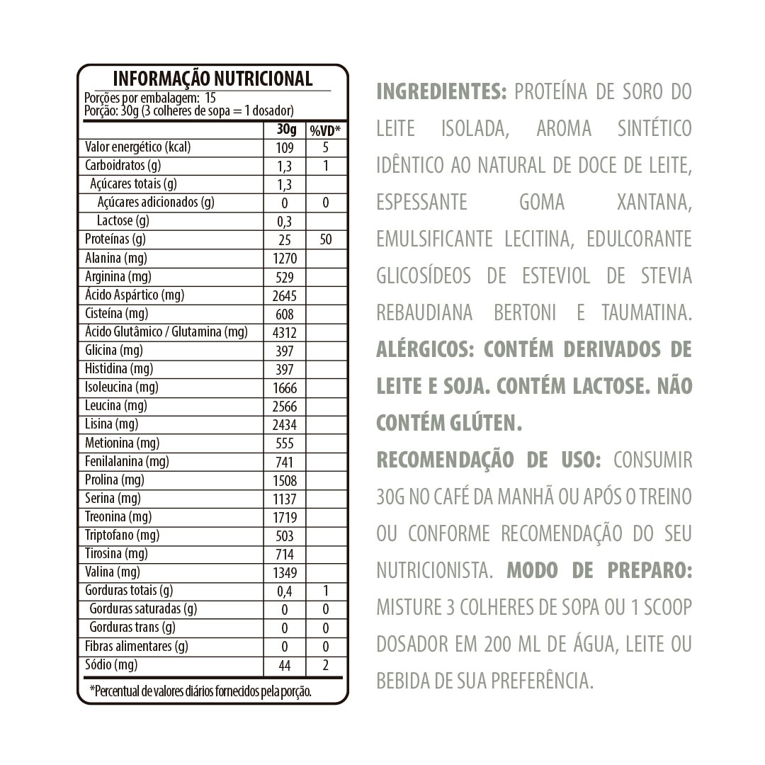 Whey Protein Isolado Doce de Leite
